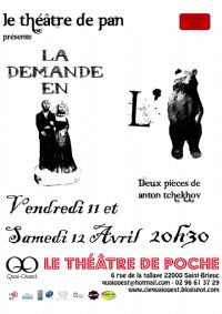 L'ours et la demande en mariage. Du 11 au 12 avril 2014 à Saint-Brieuc. Cotes-dArmor.  20H30